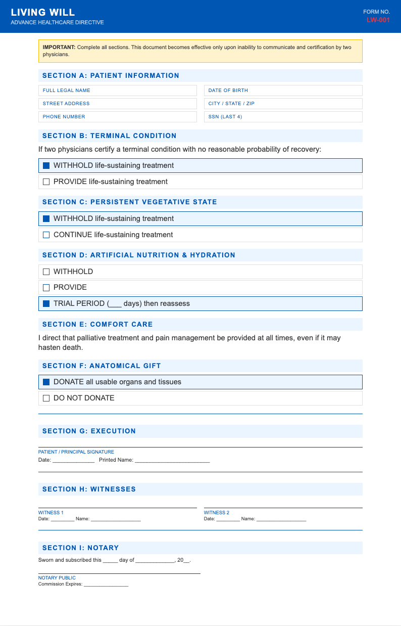 Medical Bill Insurance living will